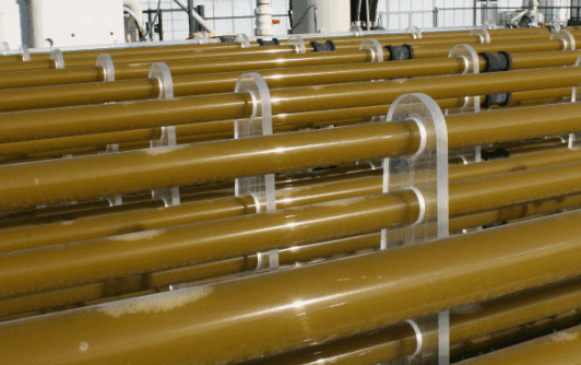 Close up of brown pipes
